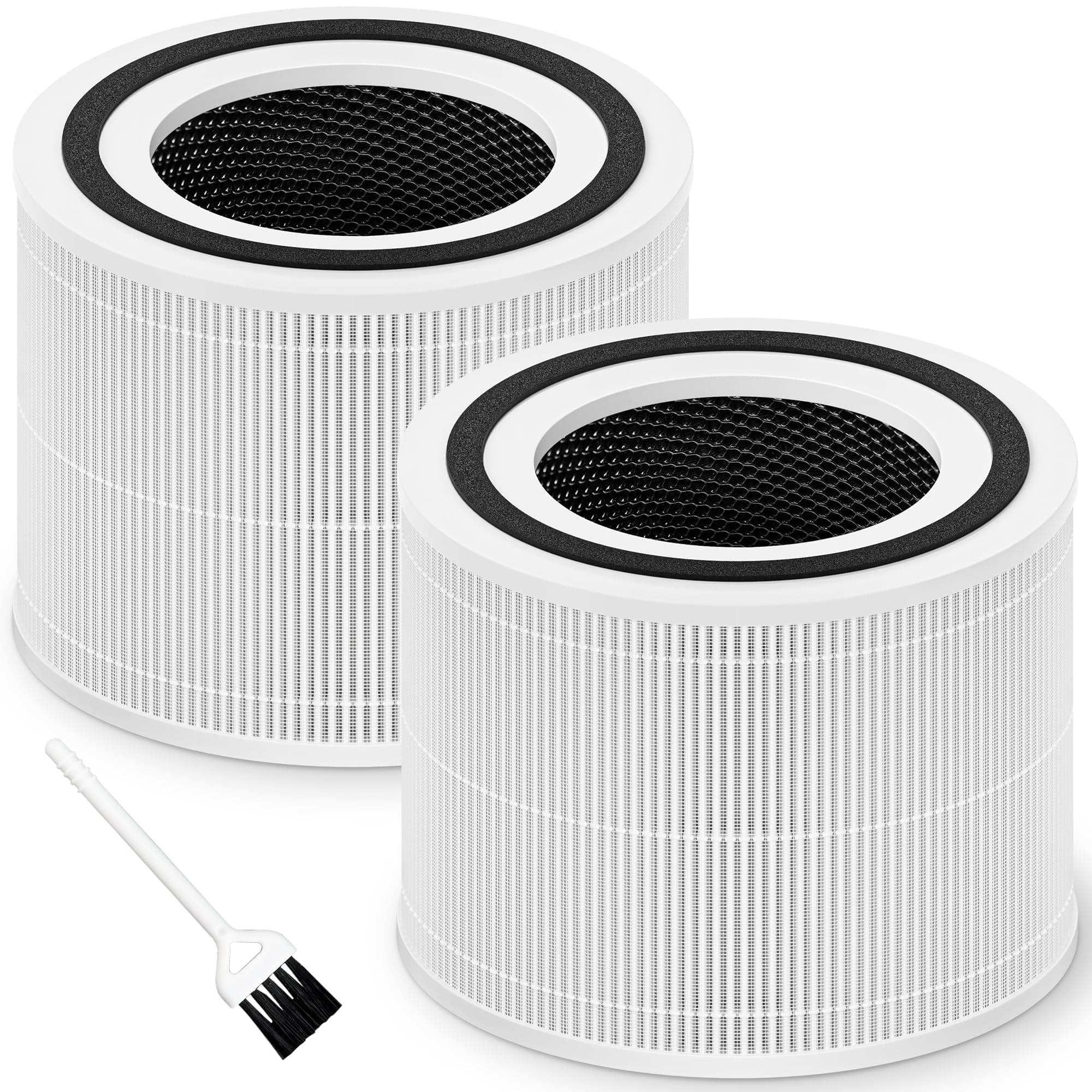 Funmit Core 300 Replacement Filter for LEVOIT Core 300, Core 300S and Core 300-P Air Purifier, 3-in-1 H13 True HEPA Filter Replacement, Compared to Part # Core 300-RF, 2 Pack, White White - Original Filter 2