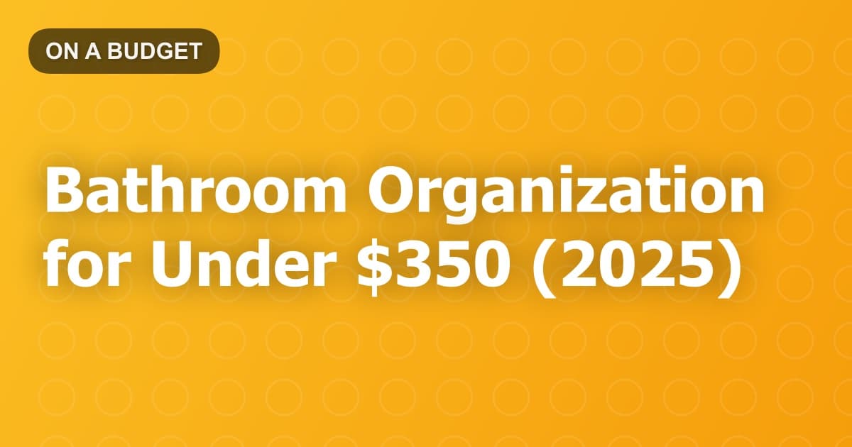 Bathroom Organization for Under $350 (2025)