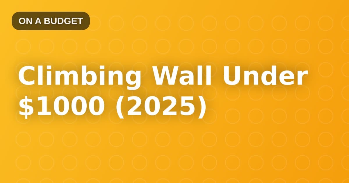 Climbing Wall Under $1000 (2025)