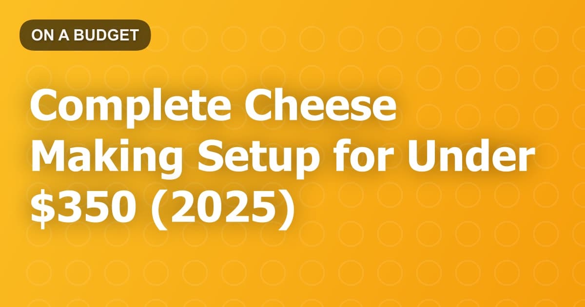 Complete Cheese Making Setup for Under $350 (2025)