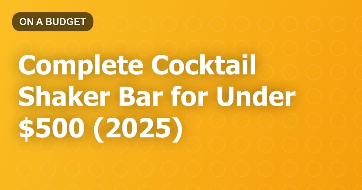 Complete Cocktail Shaker Bar for Under $500 (2025)