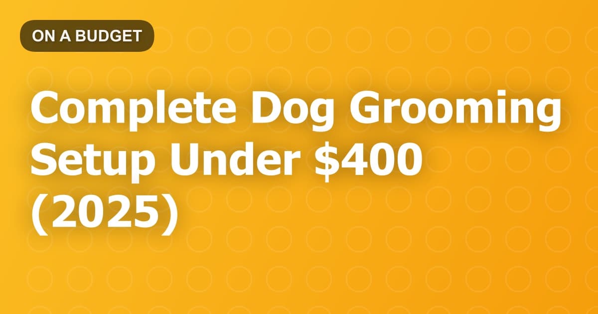 Complete Dog Grooming Setup Under $400 (2025)