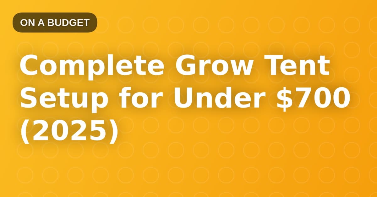 Complete Grow Tent Setup for Under $700 (2025)