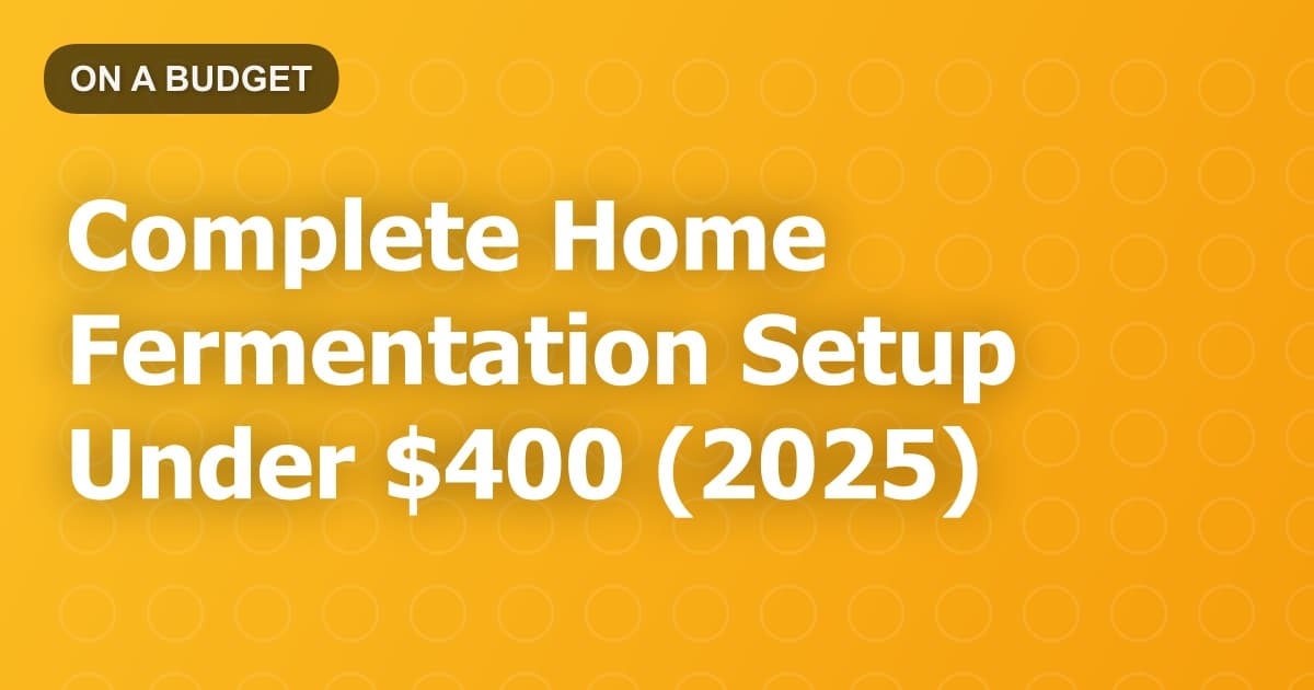 Complete Home Fermentation Setup Under $400 (2025)