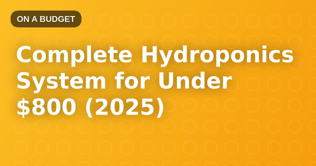 Complete Hydroponics System for Under $800 (2025)