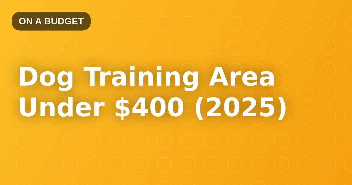 Dog Training Area Under $400 (2025)
