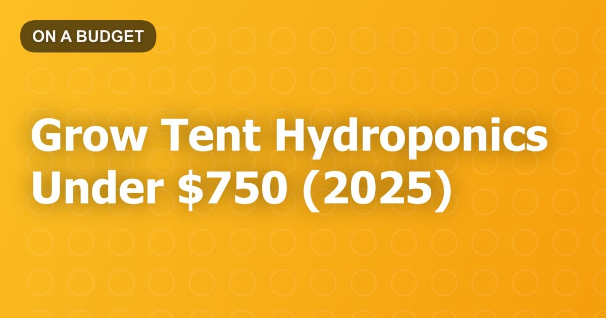 Grow Tent Hydroponics Under $750 (2025)