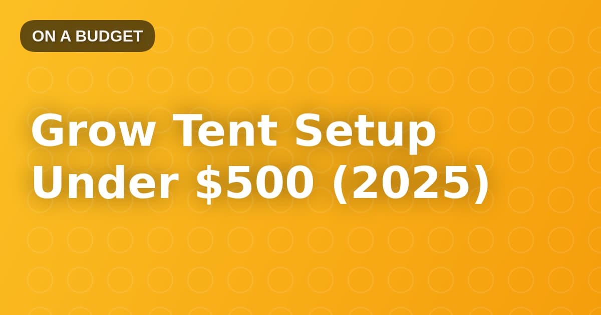 Grow Tent Setup Under $500 (2025)