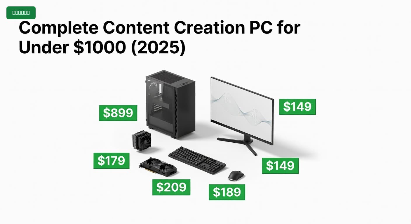 Complete Content Creation PC for Under $1000 (2025)