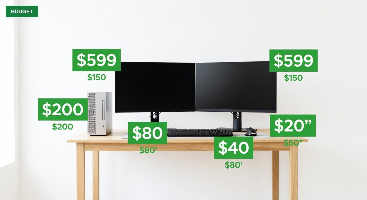 Dual Monitor Desk Setup Under $600 (2025)
