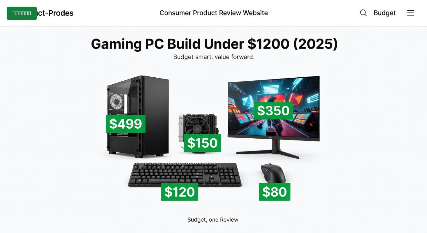 Gaming PC Build Under $1200 (2025)