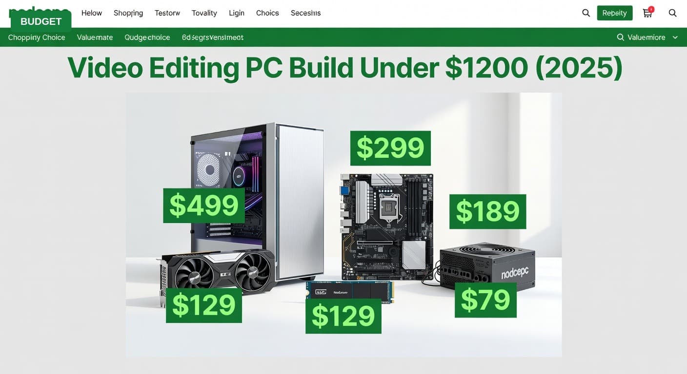 Video Editing PC Build Under $1200 (2025)