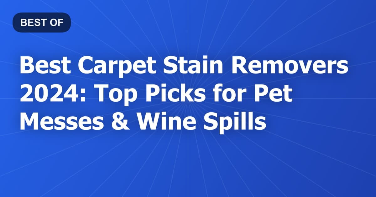 Best Carpet Stain Removers 2024: Top Picks for Pet Messes & Wine Spills