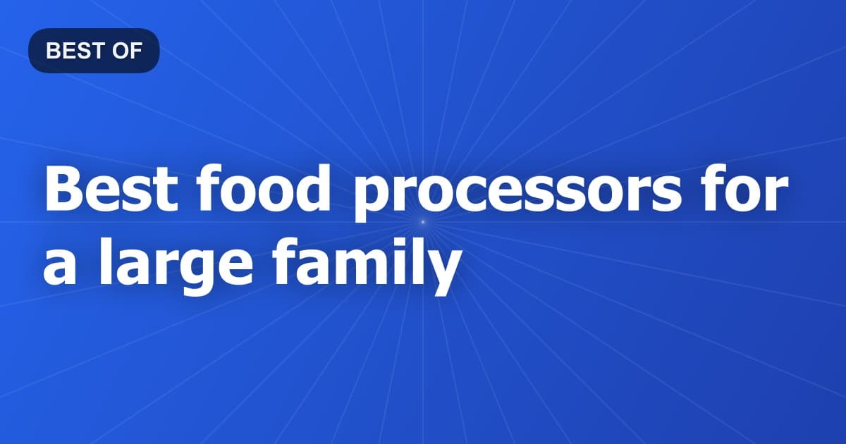 Best food processors for a large family