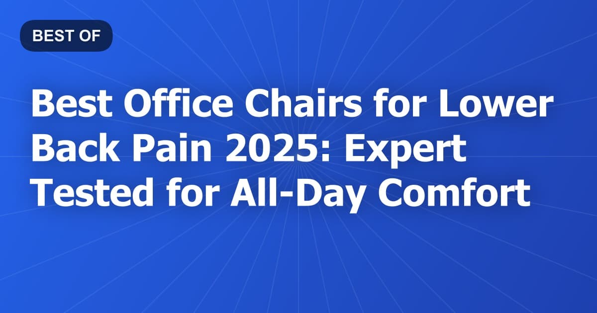 Best Office Chairs for Lower Back Pain 2026: Expert Tested for All-Day Comfort