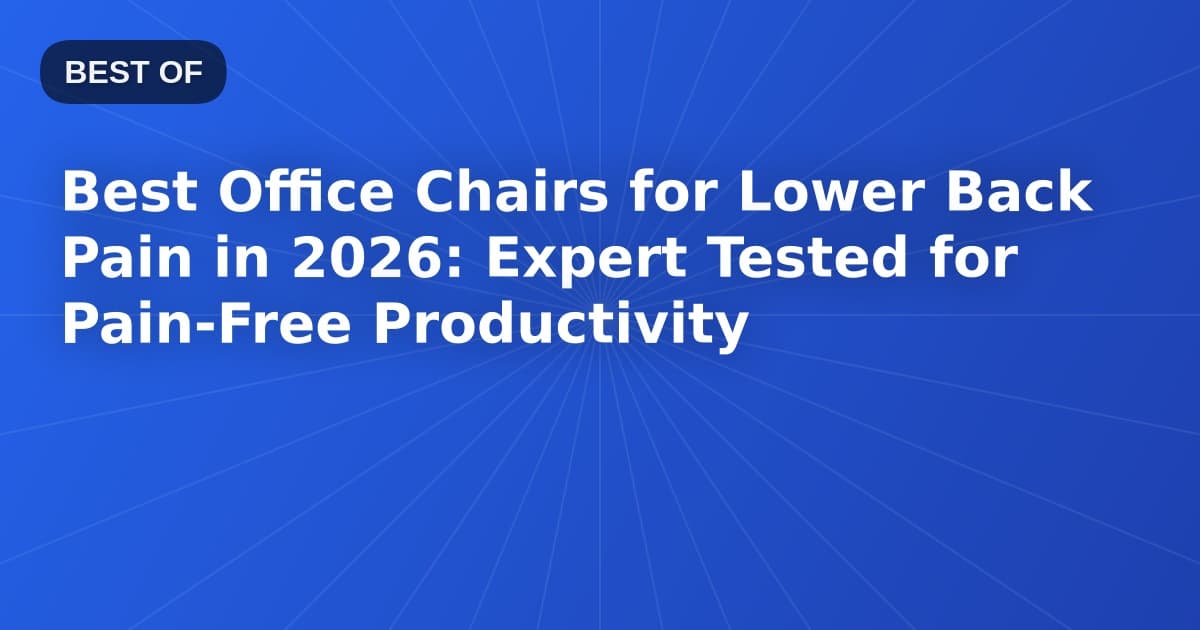 Best Office Chairs for Lower Back Pain in 2026: Expert Tested for Pain-Free Productivity