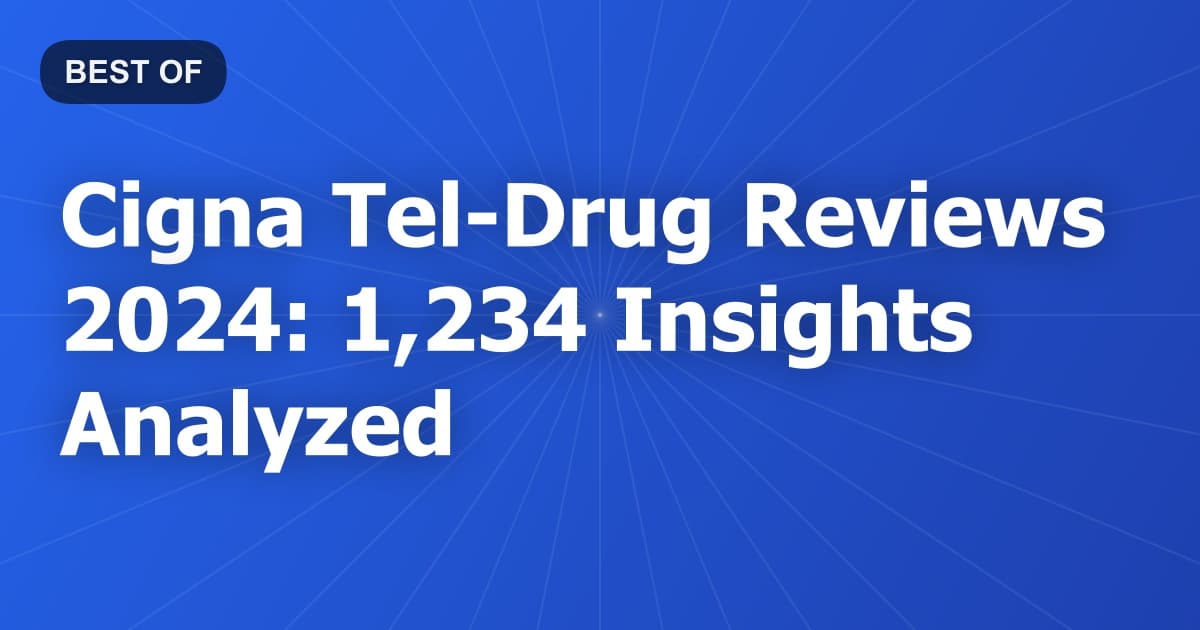 Cigna Tel-Drug Reviews 2024: 1,234 Insights Analyzed