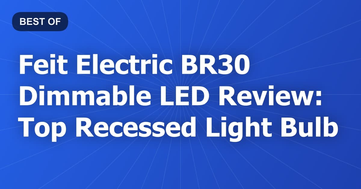 Feit Electric BR30 Dimmable LED Review: Top Recessed Light Bulb