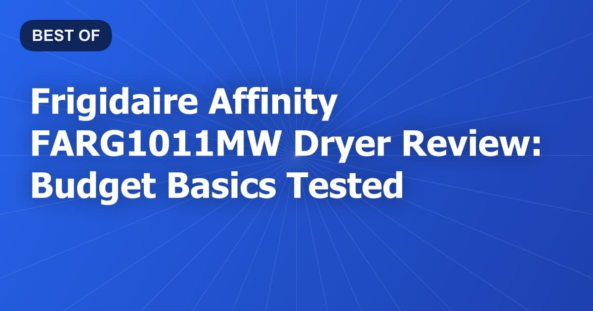 Frigidaire Affinity FARG1011MW Dryer Review: Budget Basics Tested