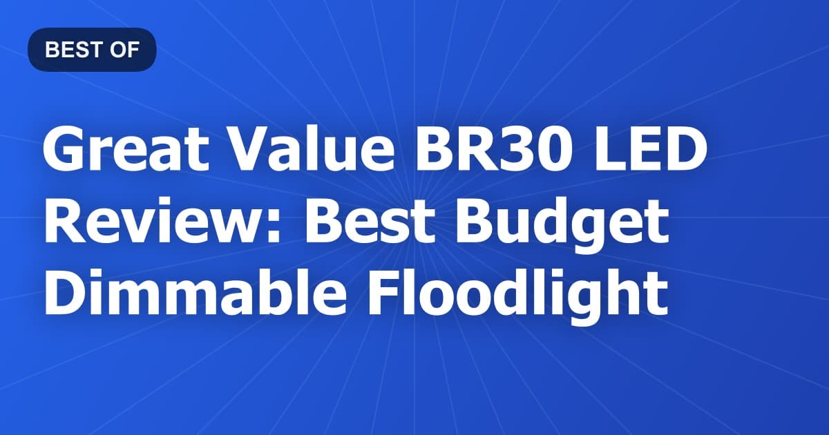 Great Value BR30 LED Review: Best Budget Dimmable Floodlight