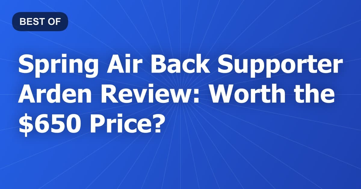 Spring Air Back Supporter Arden Review: Worth the $650 Price?