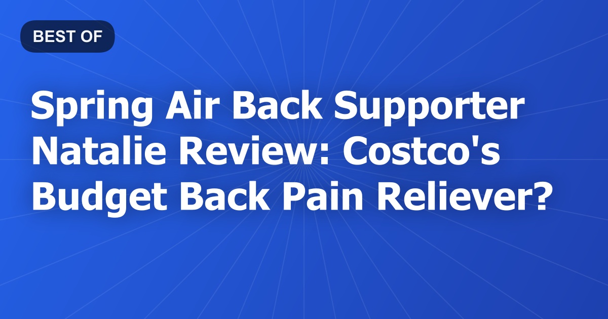 Spring Air Back Supporter Natalie Review: Costco's Budget Back Pain Reliever?