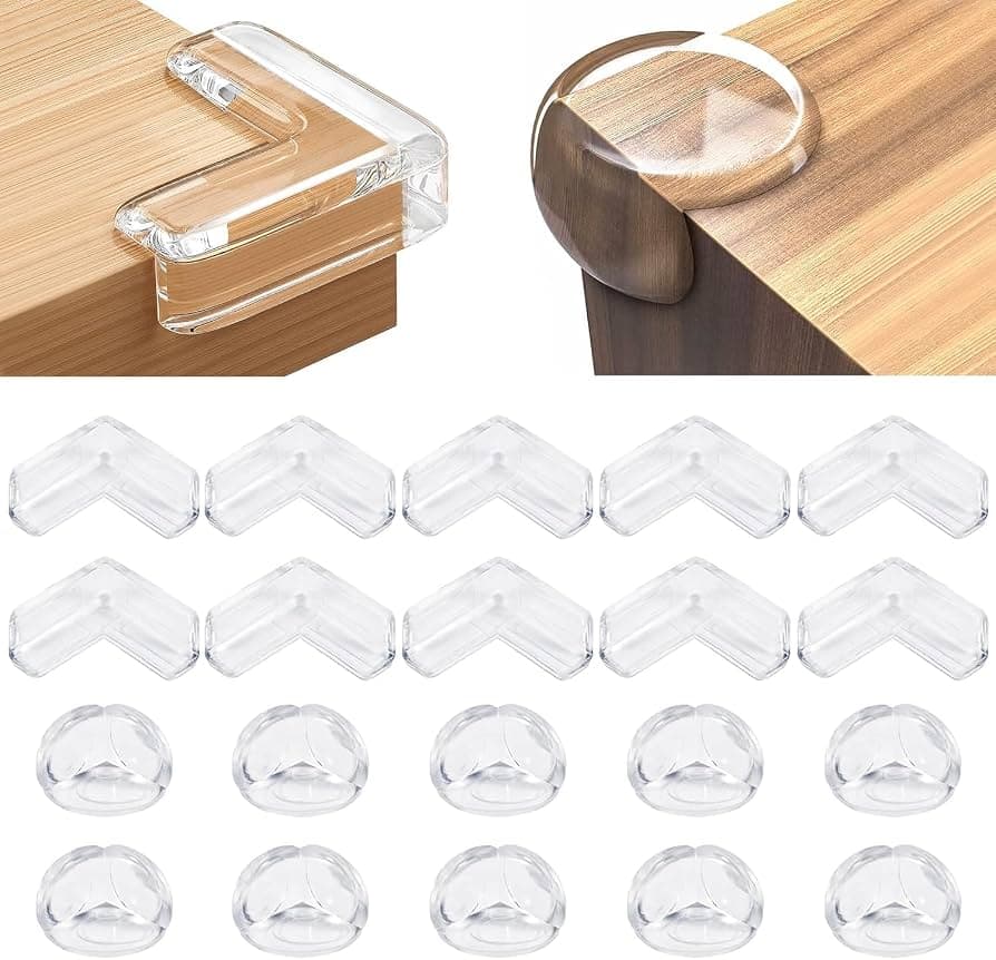 20 Pack Corner Protector Baby, Table Corner Protectors for Baby Guards Clear for Furniture Corner Protectors Proof Covers Baby Safety 20-Pack (L-Shape and Ball-Shape)