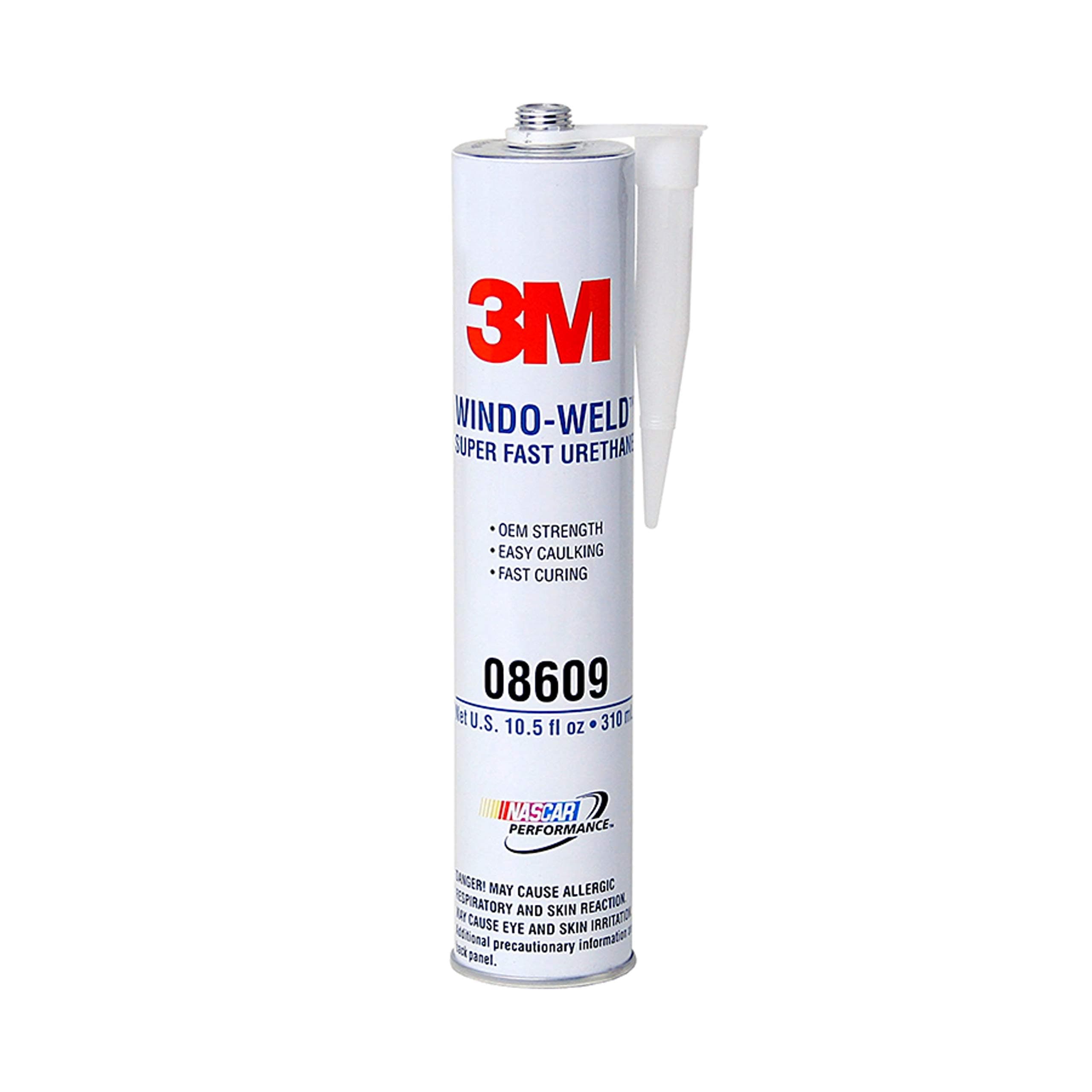 3M 08609 Window-Weld Super Fast Urethane Windshield Adhesive, High-Strength Fast-Curing One-Part Auto Glass Sealant, 10.5 fl oz (310 mL) Cartridge, Black Black 10.5 Ounce