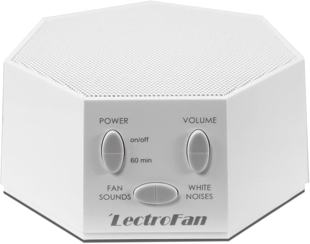 Adaptive Sound Technologies LectroFan Classic White Noise Machine - Compact Sleep Sound Machine for Bedroom, Travel, Study & More - 20 Non-Looping Fan & White Noise Variations Classic-White