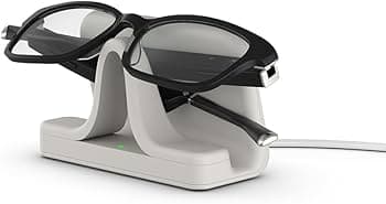 Amazon Echo Frames (newest model), Smart glasses with Alexa+ Early Access, Modern Rectangle frames in Charcoal Gray with polarized sunglass lenses Gray Rectangle