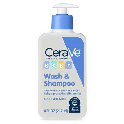 CeraVe Baby Wash & Shampoo, Fragrance, Paraben, & Sulfate Free Shampoo for Tear-Free Baby Bath Time, 8 Ounce 8 Fl Oz (Pack of 1)
