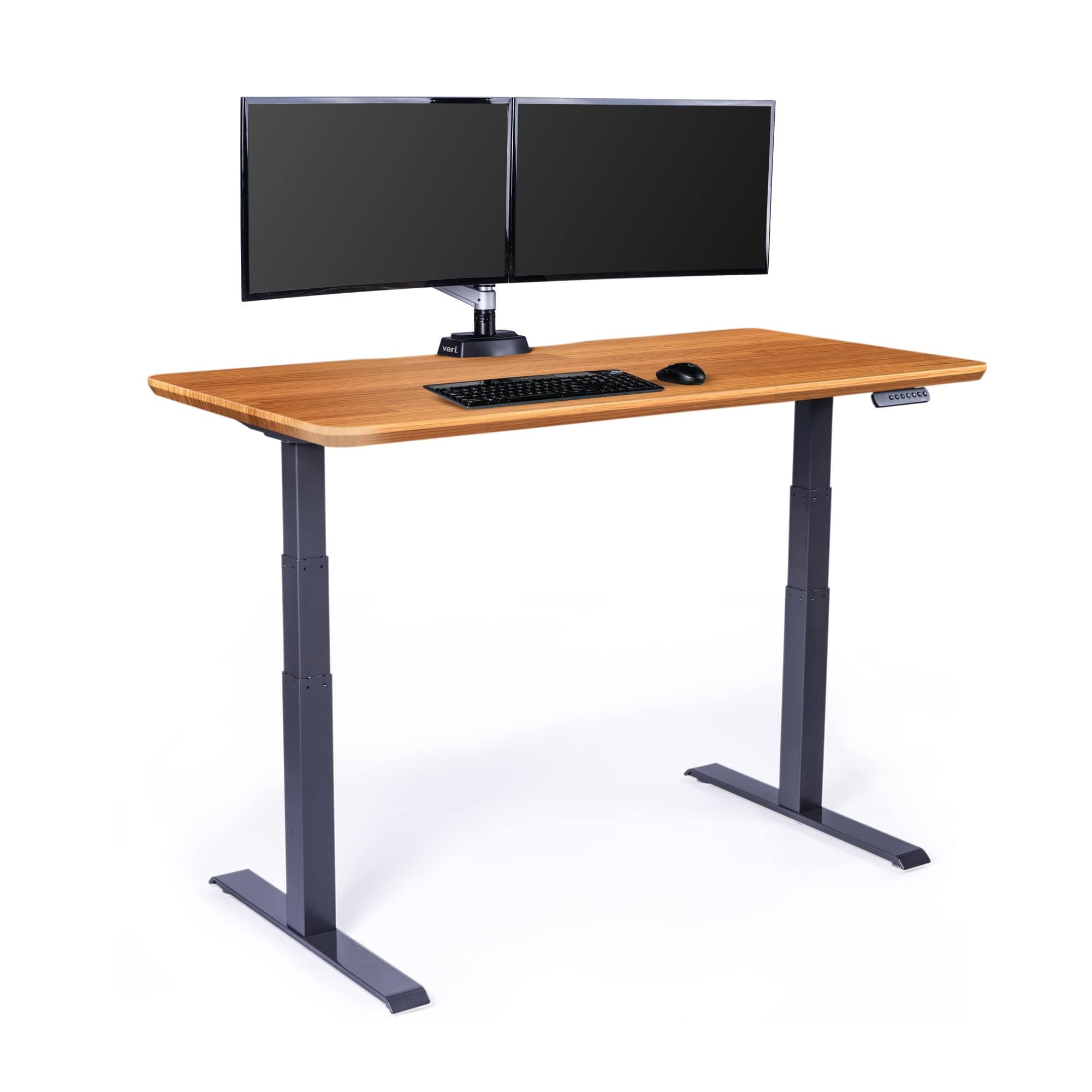 Classic Electric Standing Desk - VariDesk Height Adjustable Sit/Stand Desk - Dual Motor with Memory Presets, Stable T-Style Legs - Gaming or Home Office Workstation - 60”x30”, Butcher Block