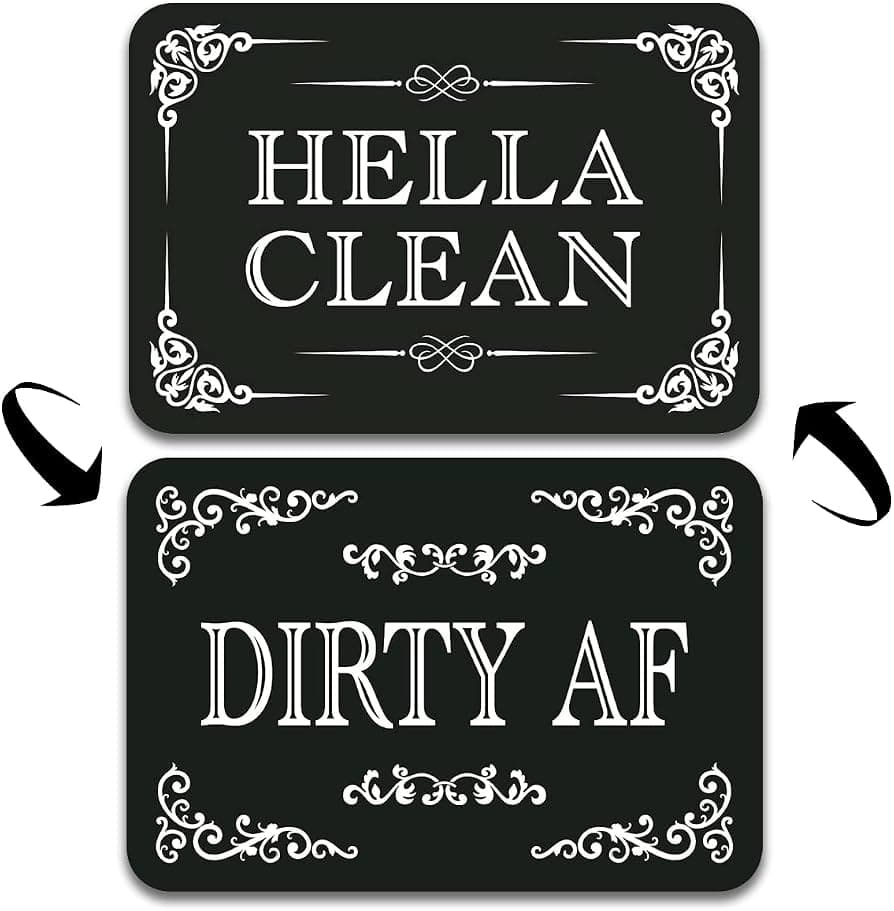 Dishwasher Magnet Clean Dirty Sign QMMD Hella Clean and Dirty Af Sign