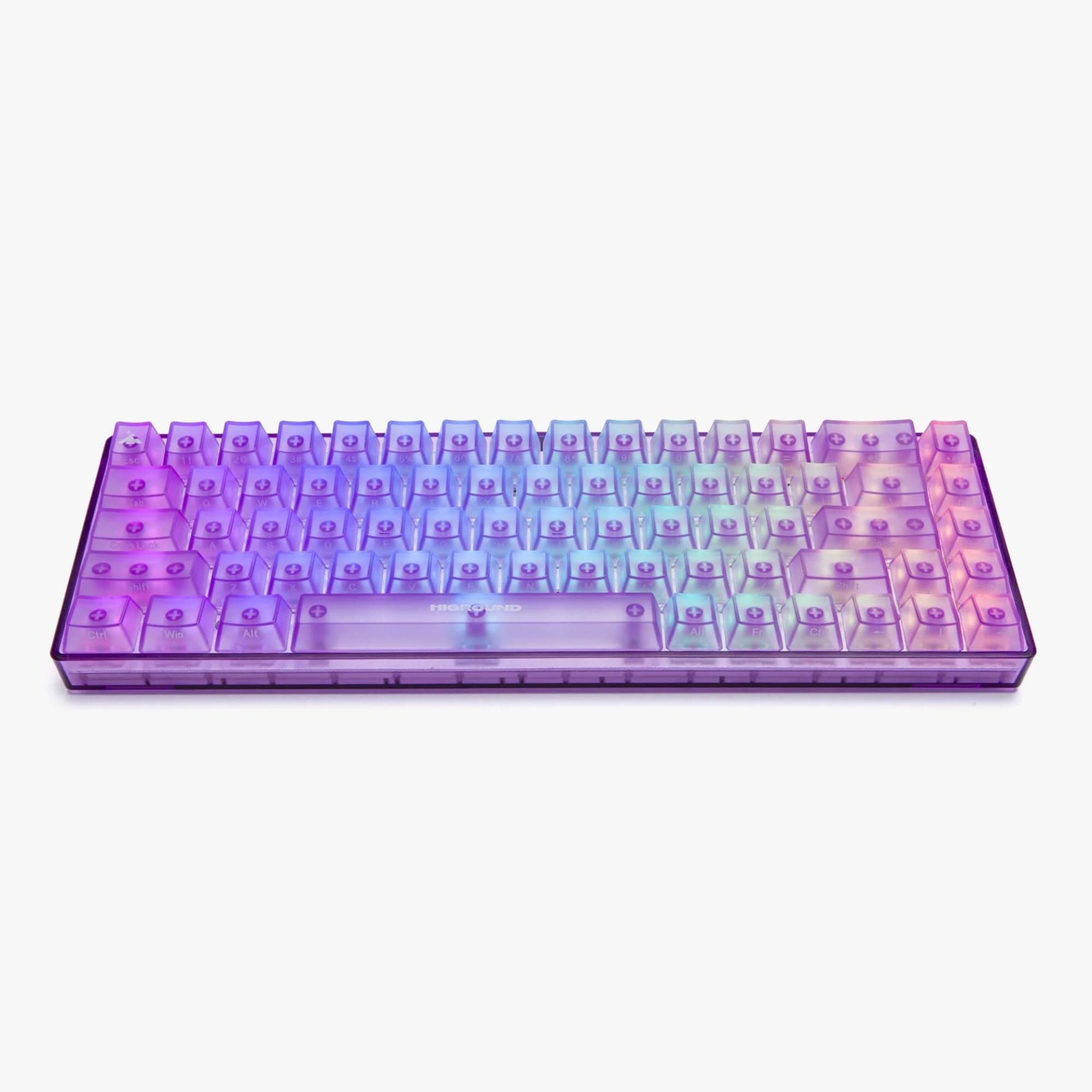 Higround Basecamp 65% Mechanical USB Wired Gaming Keyboards, Programable RGB, Transparent/Translucent, Hot-Swappable, Deep Thock Creamy Sounding PC Keyboard (LAVAROCK - White Flame Switch)