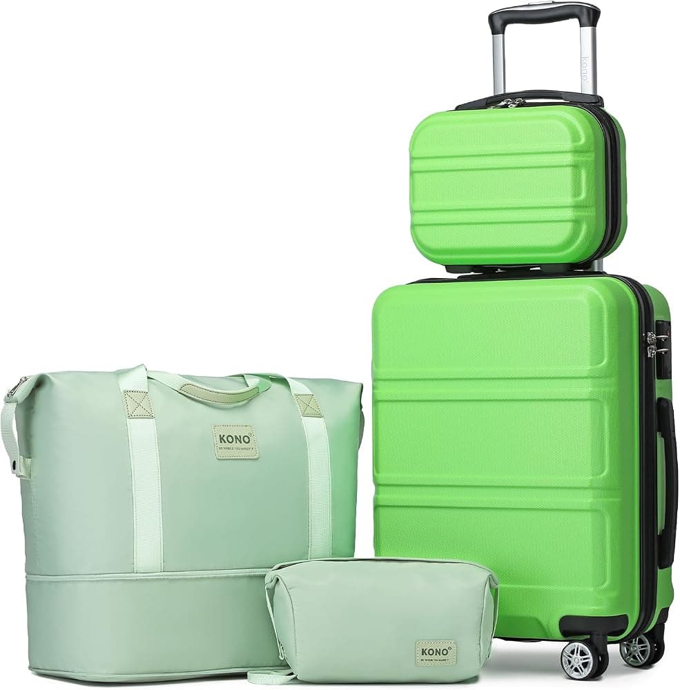 Kono 20'' Carry on Luggage Lightweight with Spinner Wheel TSA Lock Hardside Luggage Durable Small Carry on Suitcase Apple Green Carry-On 20-Inch Apple Green