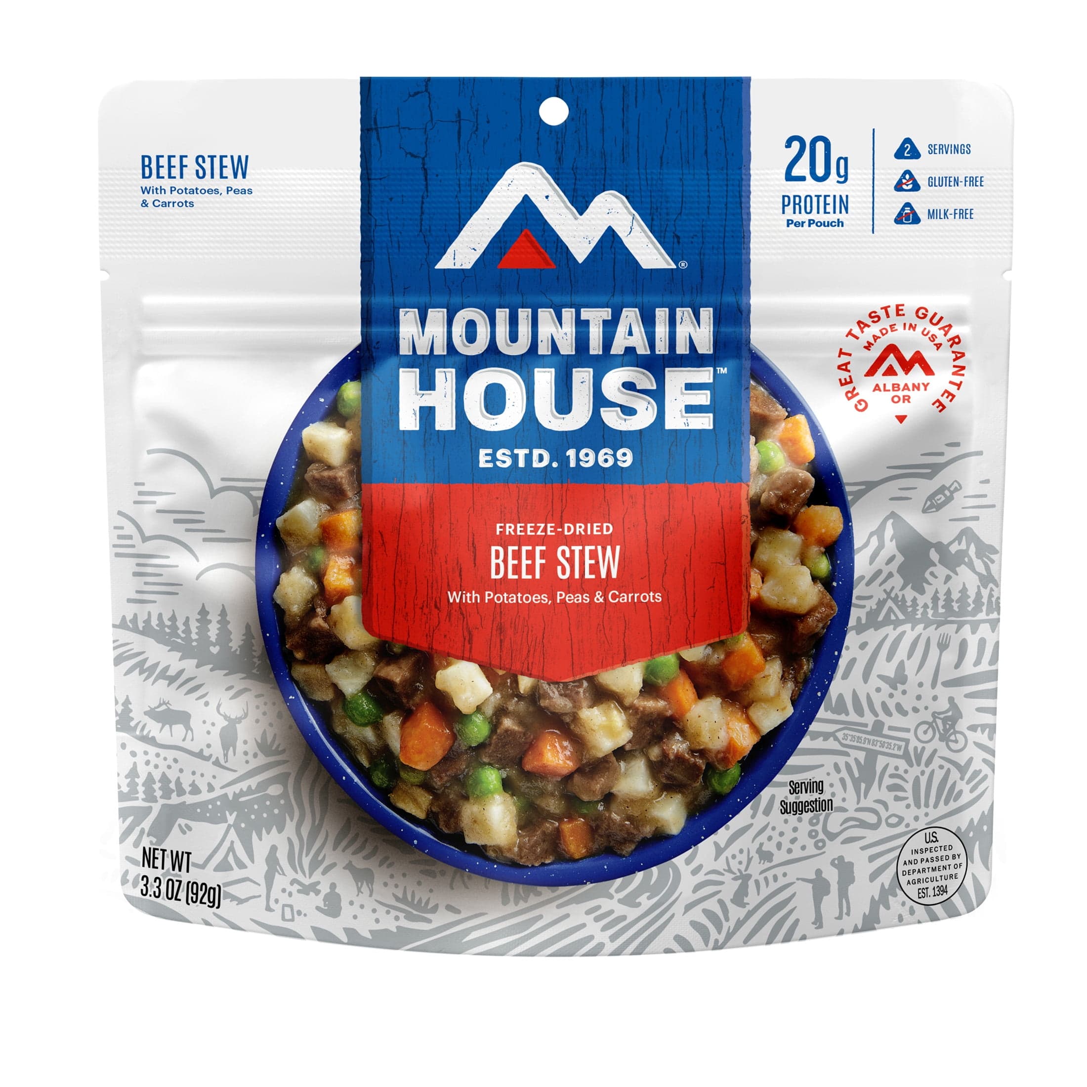 Mountain House Beef Stew | Freeze Dried Backpacking & Camping Food | 2 Servings | Gluten-Free