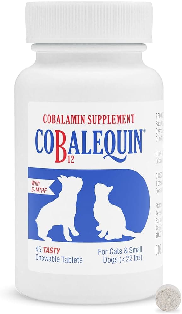 Nutramax Cobalequin B12 Supplement for Cats and Small Dogs, 45 Count (Pack of 1)