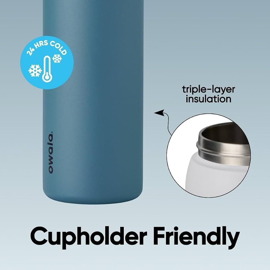 Owala FreeSip Insulated Stainless Steel Water Bottle with Straw, BPA-Free Sports Water Bottle, Great for Travel, 32 Oz, Retro Boardwalk 32 Ounces