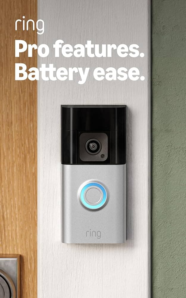 Ring Battery Doorbell Pro (newest model), Two-Way Talk with Audio+, 3D Motion Detection, and 1536p HD+ Head-to-Toe Video 1 doorbell Device only