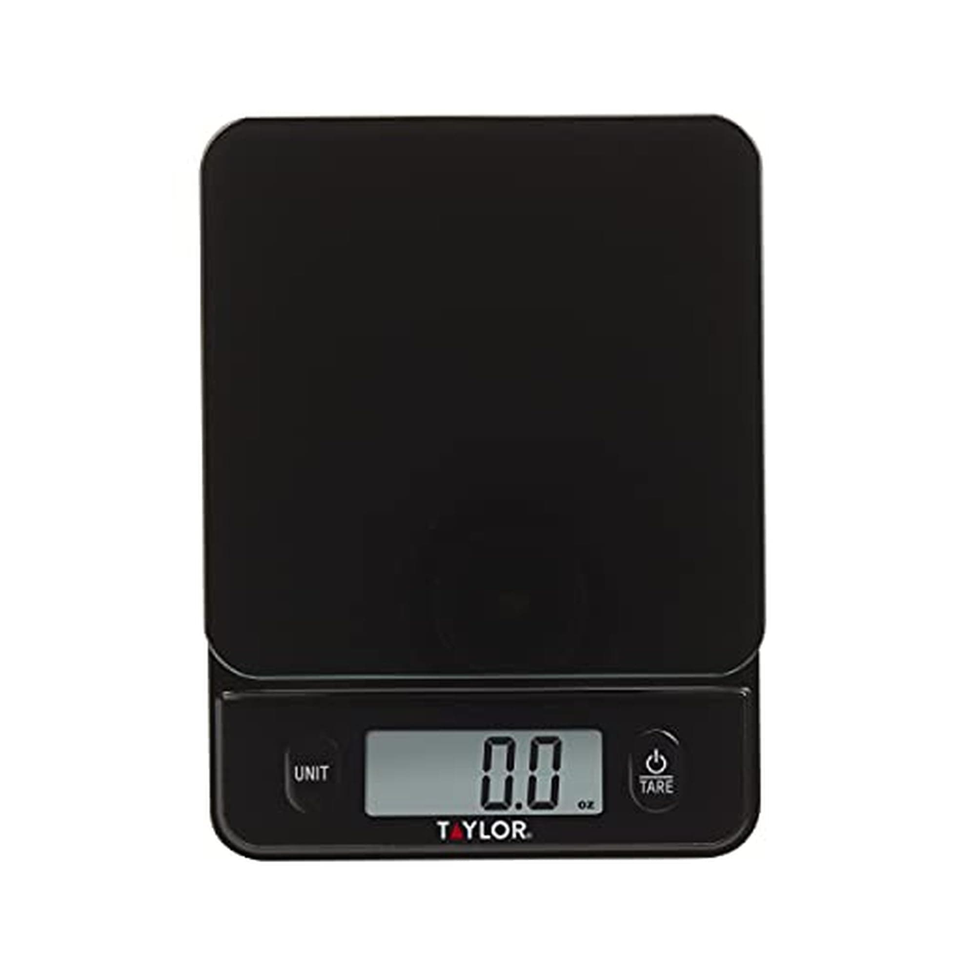 Taylor Glass Top Food Scale with Touch Controls, 11 lb Capacity, Sleek Black Design for Precision Food Measurement in Grams and Ounces 11 Pounds