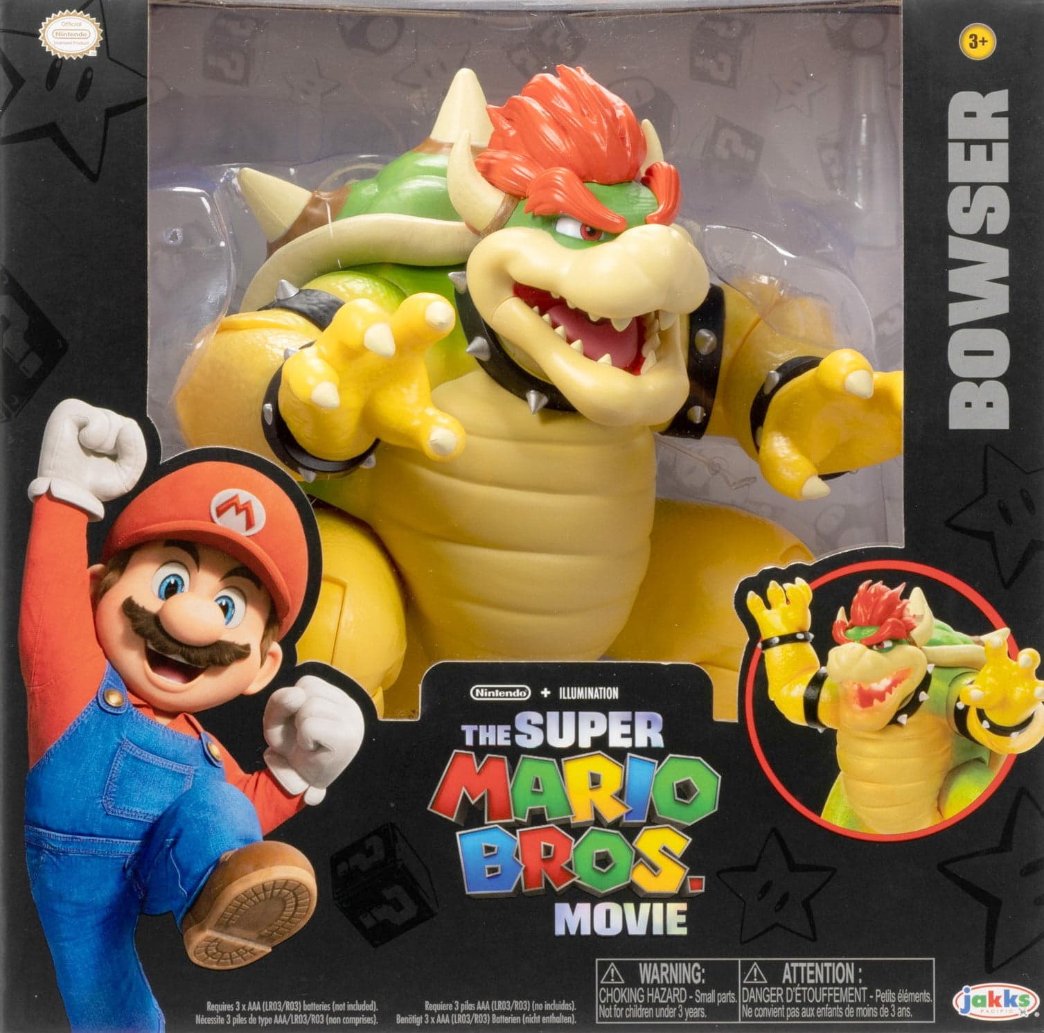 THE SUPER MARIO BROS. MOVIE 7-Inch Feature Bowser Action Figure with Fire Breathing Effects
