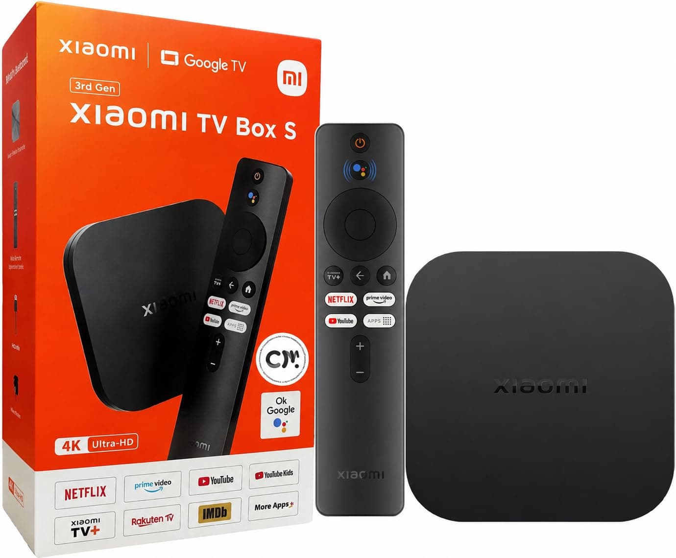 Xiaomi TV Box S 3rd Gen - 4K UHD, Google TV, 32GB Memory, Dolby Vision & Atmos, WiFi 6, HDMI 2.1, Fast Streaming, Compact and Powerful