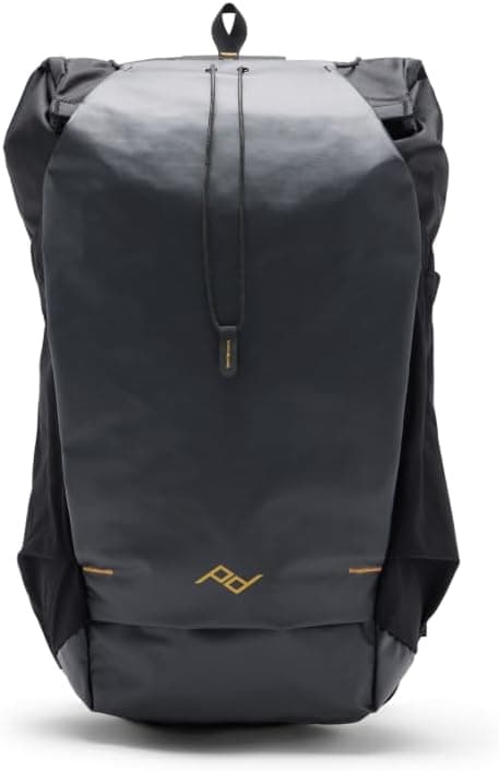 Peak Design Outdoor Backpack 25L, Black, Compact and Lightweight Frameless Daypack, Ultra Cinch Roll-Top Design, Ideal for Day Hikes, Camera Carry and Commuting, Versatile Backpack for Men and Women Black 25L