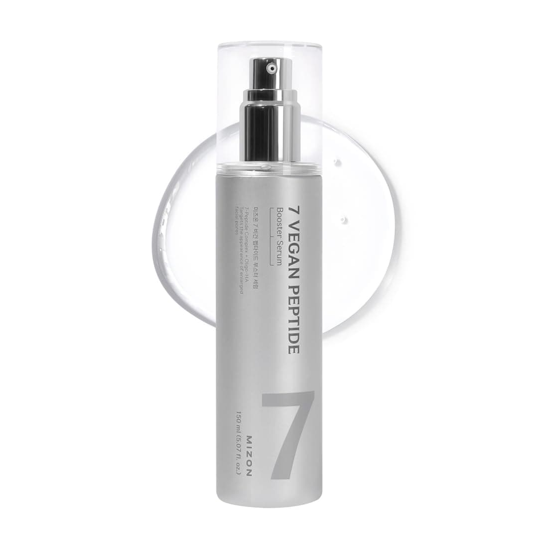 MIZON MIZON 7 Vegan Peptide Booster Serum Korean Anti-Aging Face Serum with Niacinamide & Hyaluronic Acid Hydrating Firming & Smoothing Skincare for Fine Lines & Skin Repair – 5.07 fl oz