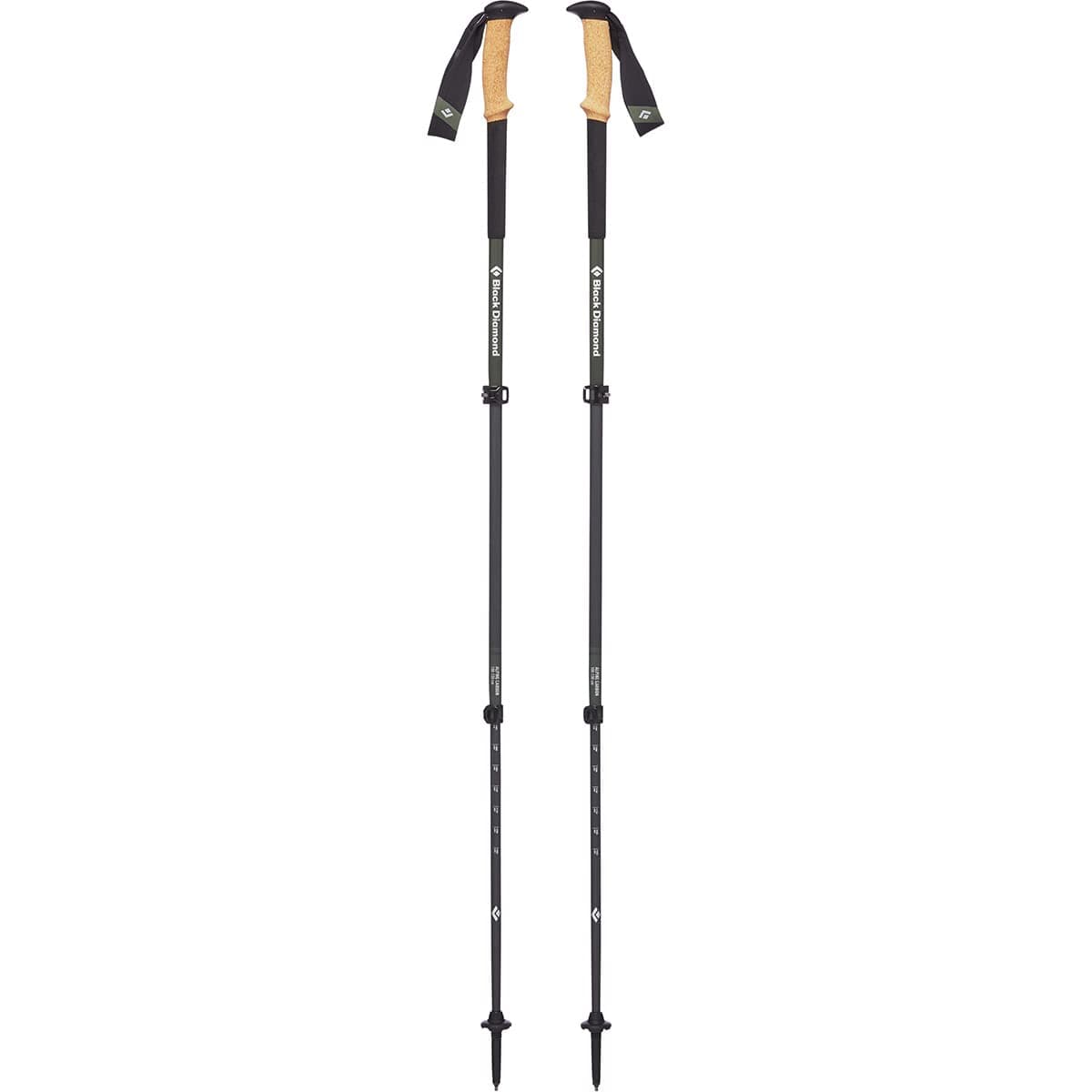 Black Diamond Alpine Carbon Cork Trekking Poles, Pair of 2 Ultra Lightweight Carbon Fiber Hiking Sticks for Backpacking and Mountaineering, Tundra