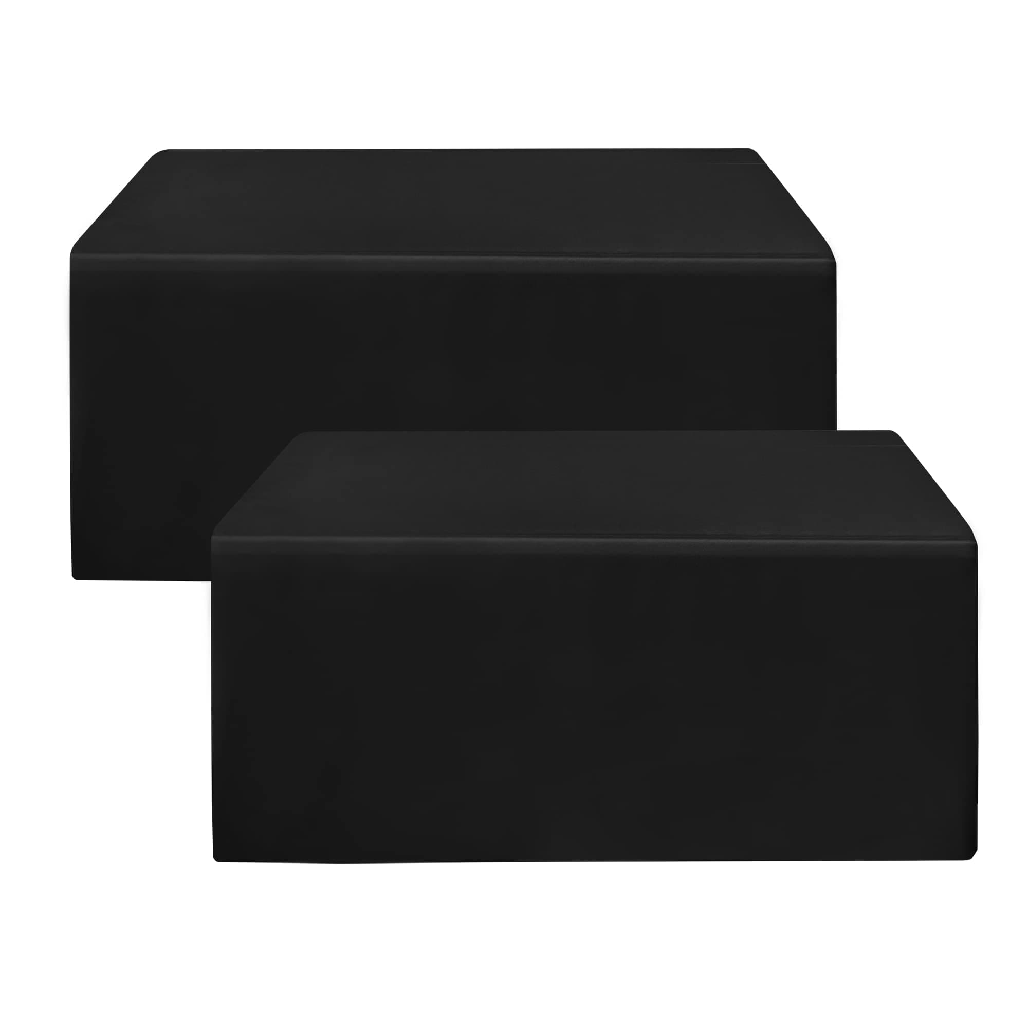 HolidayIdeas Fitted Black Tablecloths - 72 x 30 Inch - 2 Pack Rectangle Table Clothes for 6 Foot Tables, Polyester Fabric Table Cover for Trade Show, Craft Show, Parties, Birthday, Wedding Black 6FT|2 Pack