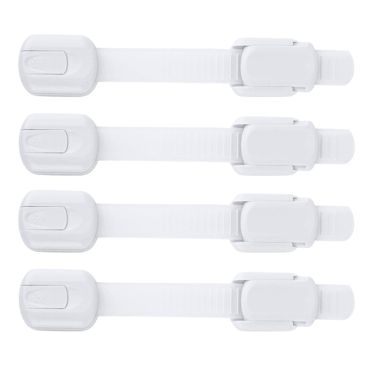 Child Safety Strap Locks (4 Pack) Baby Proof Cabinets, Drawers, Fridge, Toilet & Trash Cans – 3M Adhesive Childproof Locks – Jool Baby 4 Count (Pack of 1)