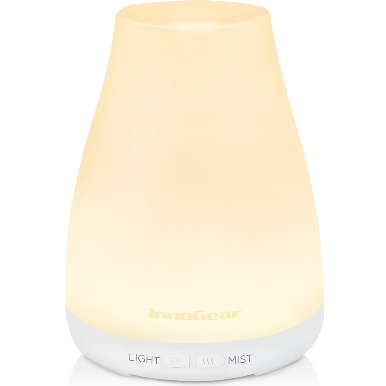 InnoGear Essential Oil Diffuser, Ultrasonic Diffusers for Home Aromatherapy Humidifier for Bedroom Room 7 Colors LED 2 Mist Mode Auto Off, Basic White Basic White 1