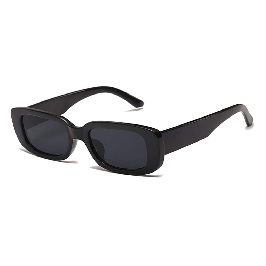 Rectangle Sunglasses for Women Trendy Retro Fashion 90s Sunglasses UV 400 Protection Square Frame Eyewear Black