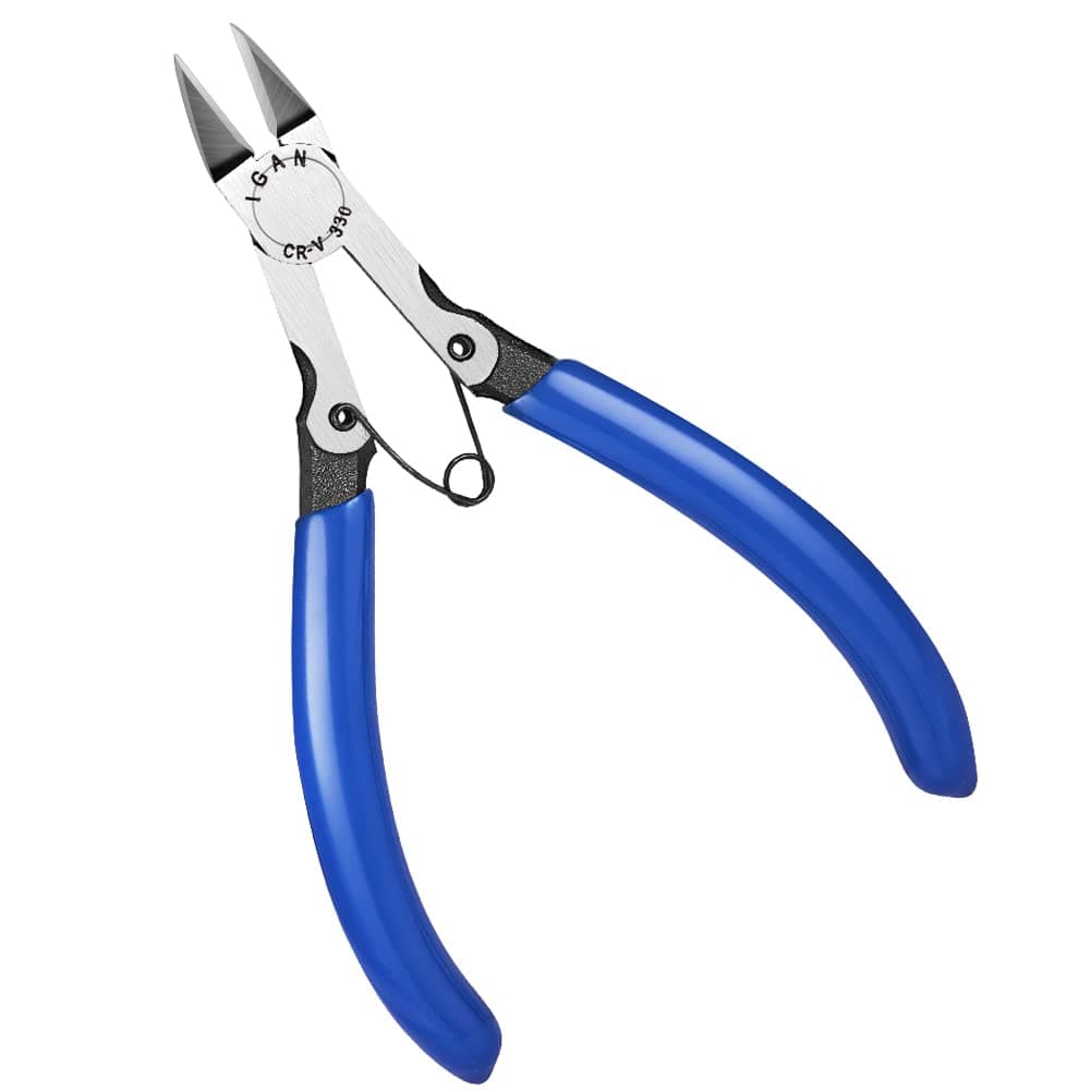 IGAN-330 Flush Cutters, Precision Wire Cutter, Flush Pliers, Wire Snips, Electrical Cutters, Sprue, Side & Small Wire Nippers, Diagonal Cut Snips, Ideal for Electronics & Precision Cutting Needs 5''x1